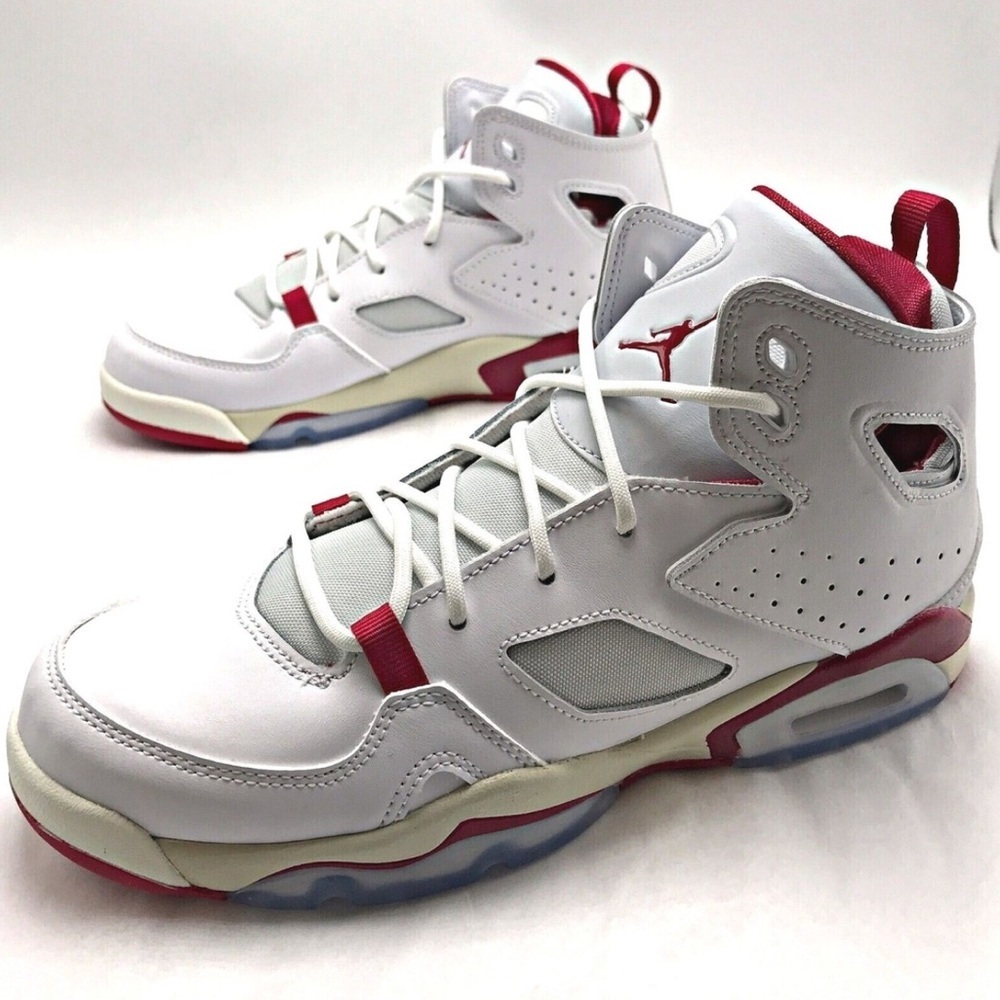 Nike Jordan Flight Club 91 Pure White GS 7Y Basketball Sneakers Running Shoes
